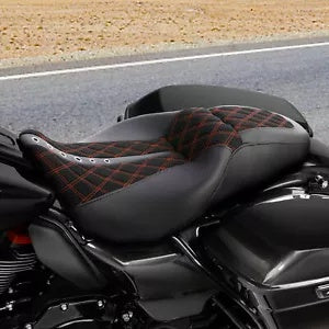 fsmotouk Driver Passenger 2-Up Seat Fit For Harley Touring Road Street Glide 2009-2023