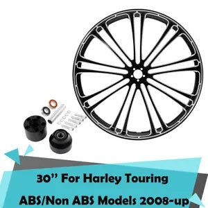 fsmotouk 30" Front Wheel Rim Single Disc Hubs Fit For Harley Touring ABS Models 2008-2023