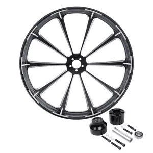 fsmotouk 32'' Front Wheel Rim w/ Single Disc Wheel Hubs Fit For Harley Touring 2008-2023