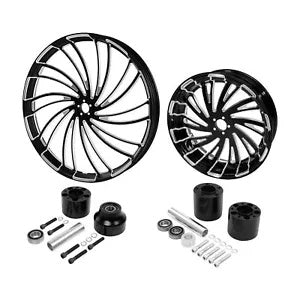 fsmotouk 32" Front 18'' Rear Wheel Rim Hubs Single Disc Fits For Harley Touring 2008-2023