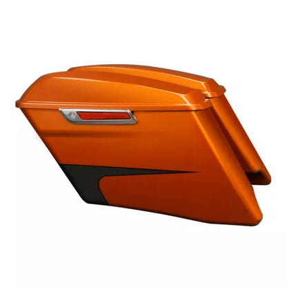 fsmotouk 4" Saddlebags Fit For Harley Touring 2014-2023 Scorched Orange/Black Denim