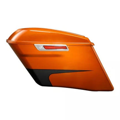 fsmotouk 4" Saddlebags Fit For Harley Touring 2014-2023 Scorched Orange/Black Denim