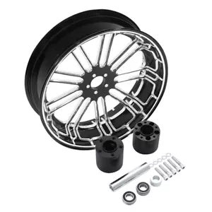 fsmotouk 18'' Front Rear Wheel Rim Dual Disc Hubs Fit For Harley Electra Glide 2008-2023