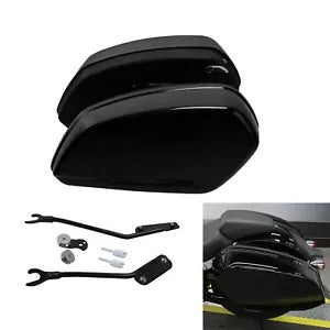 fsmotouk Gloss Black Hard Saddlebags Bags Fit For Harley Sport Glide FLSB 2018-2024