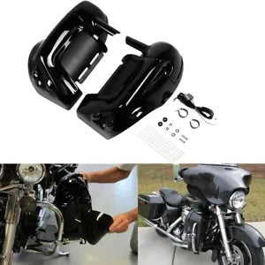 fsmotouk Lower Vented Leg Fairings & 6.5" Speakers Fit For Harley Touring Road King 83-13