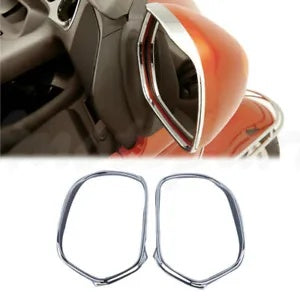 fsmotouk Chrome Mirrors Trim Decoration Fit For Honda Goldwing 1800 GL1800 2001-2017