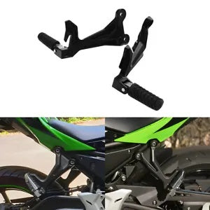 fsmotouk Rear Passenger Footrests Footpegs Brackets Fit For Kawasaki Ninja 650 Z650 17-23