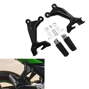 fsmotouk Rear Passenger Footrests Footpegs Brackets Fit For Kawasaki Ninja 650 Z650 17-23