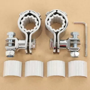 fsmotouk 25mm/32mm/35mm Chrome Foot Pegs Clamps Fit For Honda GL1800 Shadow VT750 VT1100