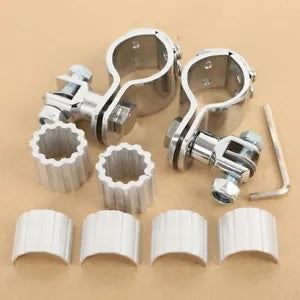 fsmotouk 25mm/32mm/35mm Chrome Foot Pegs Clamps Fit For Honda GL1800 Shadow VT750 VT1100