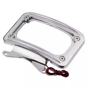 fsmotouk Curved License Plate Mount Frame Light Fit For Harley Street Glide 2010-2023