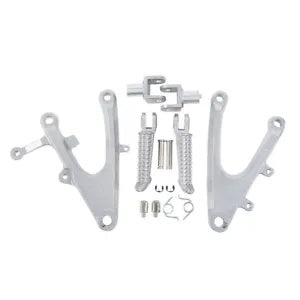 fsmotouk Front Rider Footrests Bracket Footpegs Fit For YAMAHA YZF R1 2004 2005 2006