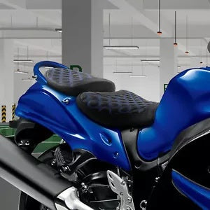 fsmotouk Black Blue Driver Passenger Seat Fit For Suzuki Hayabusa GSX1300R 2008-2020