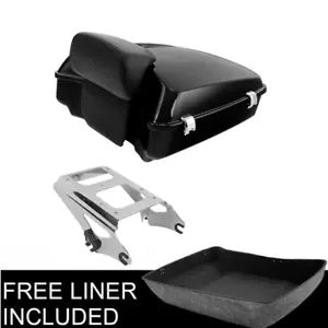 fsmotouk Chopped Trunk Backrest & Chrome Mount Fit For Harley Tour Pak Touring 2009-2013