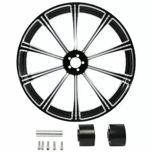 fsmotouk 23" Front 18'' Rear Wheel Rim Hub & Belt Pulley Fit For Harley Touring 2009-2024