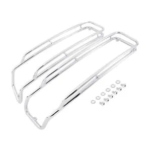 fsmotouk Chrome Saddlebags Lid Top Rail Guard Fit For Harley Touring Road King 1994-2013