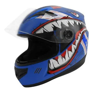 fsmotouk DOT Youth Full Face Helmet Kids Child Off Road Shark Marine Blue S/M/L/XL/XXL