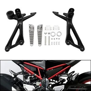 fsmotouk Rear Passenger Footrests Footpegs Brackets Fit For Kawasaki Z900 2017-2024