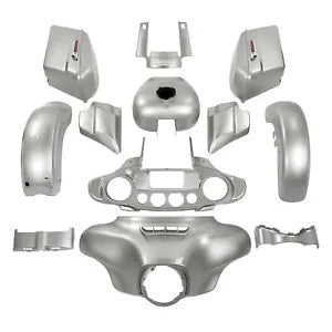 fsmotouk Fairing Bodywork Kit Fit For Harley Street Glide 2014-2024 Silver Fortune