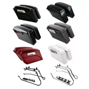 fsmotouk Hard Saddlebags/Conversion Bracket Fit For Harley Softail Heritage Fatboy 84-17