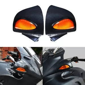 fsmotouk Rearview Mirror Turn Signal Amber Light Fit For BMW R1100 RT R1100 RTP R1150 RT