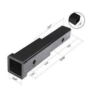 fsmotouk Black 2" Receiver Trailer Hitch Extension Tube Adapter 5/8" Pin Hole 4000 lbs US