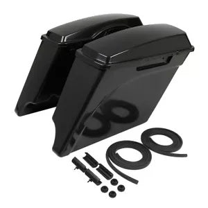 fsmotouk 5" Stretched Extended Hard Saddlebags Fit For Harley Touring 1993-2013 Unpainted