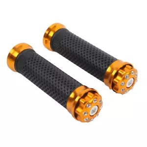 fsmotouk Gold Motorcycle 7/8" 22mm Hand Grips Handlebar Fit For Yamaha Kawasaki Honda