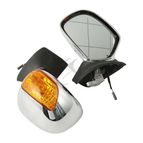 fsmotouk Rear View Side Mirror Turn Signals Fit For Honda Goldwing 1800 GL1800 2001-2017