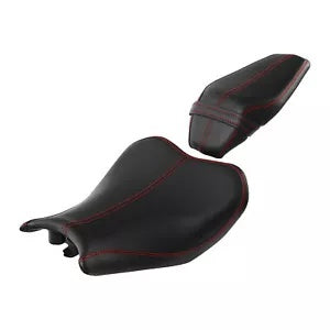 fsmotouk Black Rider Driver & Passenger Seat Pad Cushion Fit For Kawasaki Z900 2017-2024