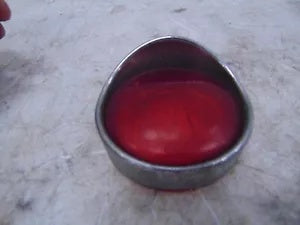 foxcycleworks Harley Davidson Red Rear Bullet Turn Signal Lens W/ Chrome Visor P/N: 69757-05