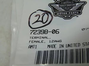 foxcycleworks Harley Davidson TERMINAL, FEMALE, 12AWG 06-16 Touring P/N 72398-06