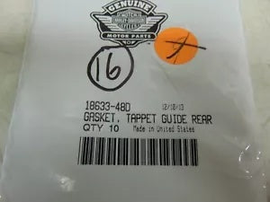 foxcycleworks Harley Davidson Tappet Guide Rear Cylinder Gasket ONLY 1 GASKET P/N: 18633-48D