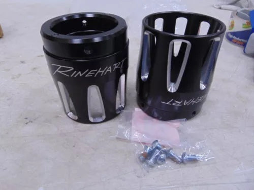 foxcycleworks Rinehart Racing 3.5" Black MOTO Series Merge End Caps Pair P/N: 900-0220