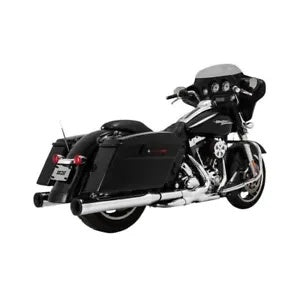 foxcycleworks Vance & Hines Chrome 4" Eliminator Slip-on Exhaust Mufflers 2017-2023 FLHT 16714