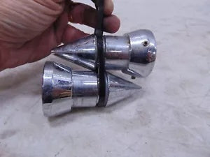 foxcycleworks Kuryakyn Spun Blade Spike Axle Nut Covers 00-07 Touring Chrome BROKEN P/N: 1233