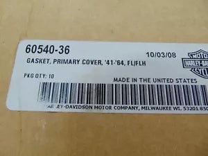 foxcycleworks Harley NOS Cork Primary Cover Gaskets 36-64 FL UL 3 PACK P/N: 60540-36