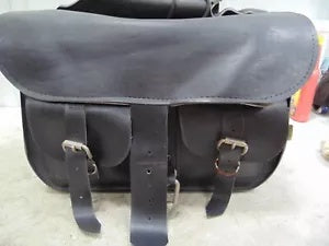 foxcycleworks Willie and Max Black Leather Throwover Saddlebags L 15 x W 6 x D 11