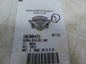 foxcycleworks Harley Davidson Screw, Btn, Hex Drv Qty 3 P/N: 10200423