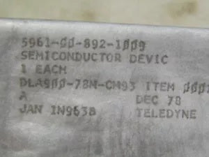 foxcycleworks Vintage Teledyne Semiconductor Diode 12V 0.5W 500mW 2 PACK 5961-00-892-1009