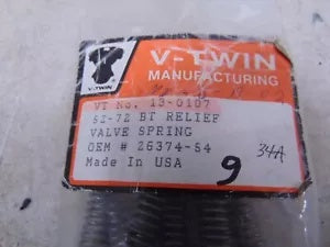 foxcycleworks V-Twin Mfg Oil Pump Relief Valve Springs 52-72 Big Twin 9 PACK REPL 26374-54