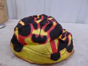 foxcycleworks Hot Leather Black, Yellow and Orange Flames Bandana