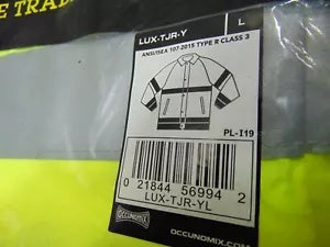 foxcycleworks Hi-Viz Workwear Neon Yellow Rain Coat Size L P/N: LUX-TJR-YL