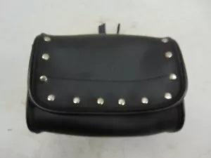 foxcycleworks Vinyl Black Chrome Studded Fork Bag Tool Bag Top Flap Pouch Harley Chopper