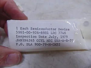 foxcycleworks Mil-Spec Diode Semiconductor Device 10 PACK P/N: 5961-00-924-6981 JAN1N4245