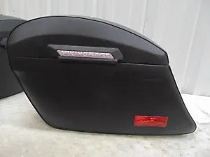 foxcycleworks Viking Lamellar Stallion Extra Large Leather Covered Motorcycle Hard Saddlebags