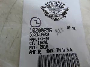 foxcycleworks Harley Davidson SCREW,MACH PAN,1/4-20 Qty 2 P/N: 10200856