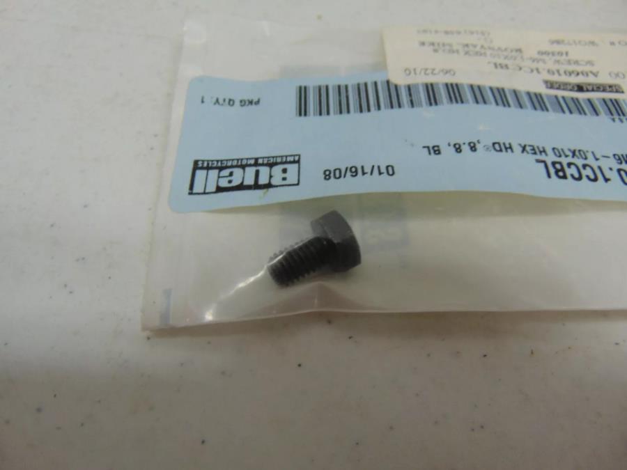 foxcycleworks Harley Davidson Screw, M6-1.0x10 Hex HD 8.8 BL Buell P/N A06010.1CCBL