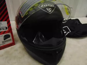 foxcycleworks Zoan Solid Matte Black Full Face Motorcycle DOT Helmet Extra Small P/N: 238-033