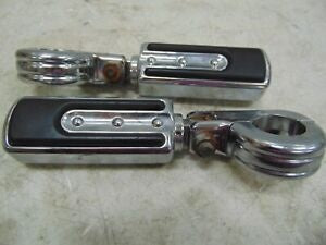 foxcycleworks Harley Davidson Ironside Footpegs with Chrome Billet Engine Guard Mounts